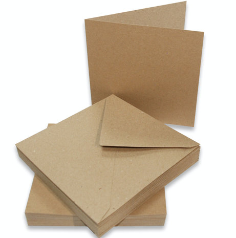 Craft UK Cards & Envelopes 6x6 Inch Kraft (CUK2047)