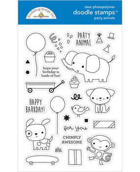 Doodlebug Design Party Animals - Boy Doodle Stamps (6652) (DISCONTINUED)