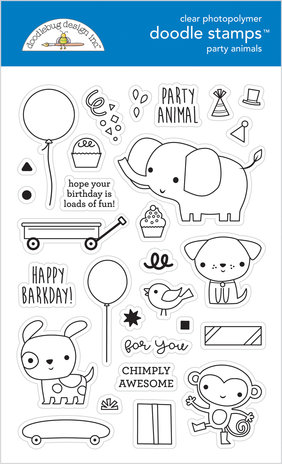 Doodlebug Design Party Animals - Boy Doodle Stamps (6652) (DISCONTINUED) Doodlebug Design Party Animals - Boy Doodle Stamps (6652) (DISCONTINUED)