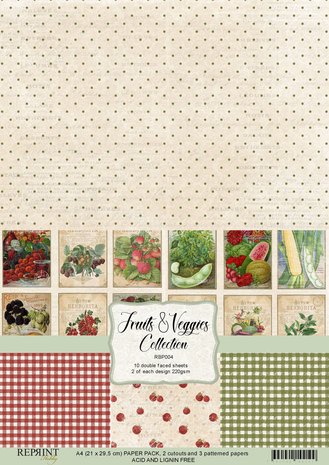 Fruits & Veggies Collection A4 Paper Pack (RBP004) - Craftlines B.V.