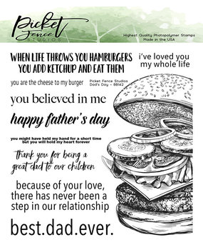 Picket Fence Studios Dad's Day Clear Stamps (BB-142) (OUTLET)