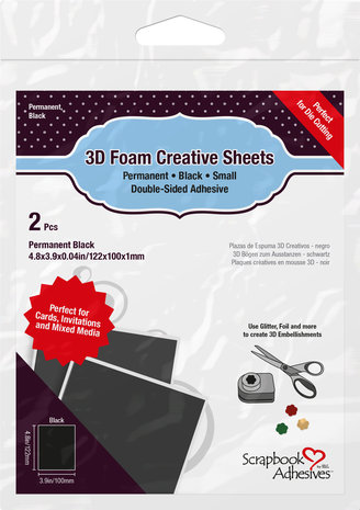 Scrapbook Adhesives 3D Foam Sheets Black Small (2pcs) (01229) (DISCONTINUED) Scrapbook Adhesives 3D Foam Sheets Black Small (2pcs) (01229) (DISCONTINUED)