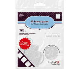Scrapbook Adhesives 3D Foam Squares White Regular (126pcs) (01610)