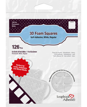 Scrapbook Adhesives 3D Foam Squares White Regular (126pcs) (01610)