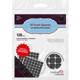 Scrapbook Adhesives 3D Foam Squares Black Regular (126pcs) (01611)