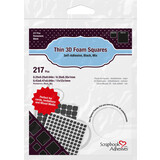 Scrapbook Adhesives Thin 3D Foam Squares Black Mix (217pcs) (01617)
