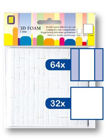 JEJE Produkt 3D Foam Rectangles 12x12 mm & 12x6 mm x 2 mm (3.3132)