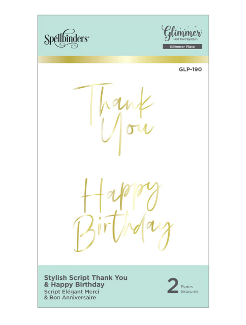 Stylish Script Thank You And Happy Birthday Glimmer Hot Foil Plate Glp 190 Craftlines