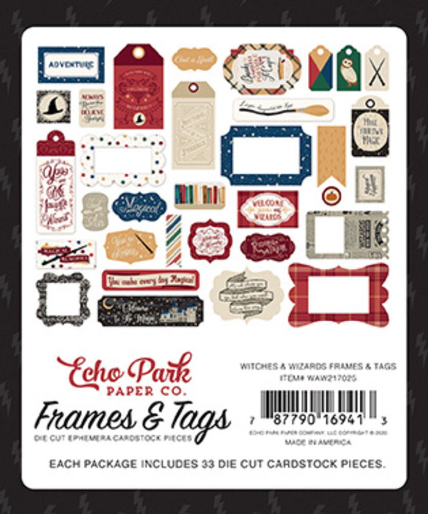 Echo Park Witches & Wizards Frames & Tags (WAW217025) (DISCONTINUED)