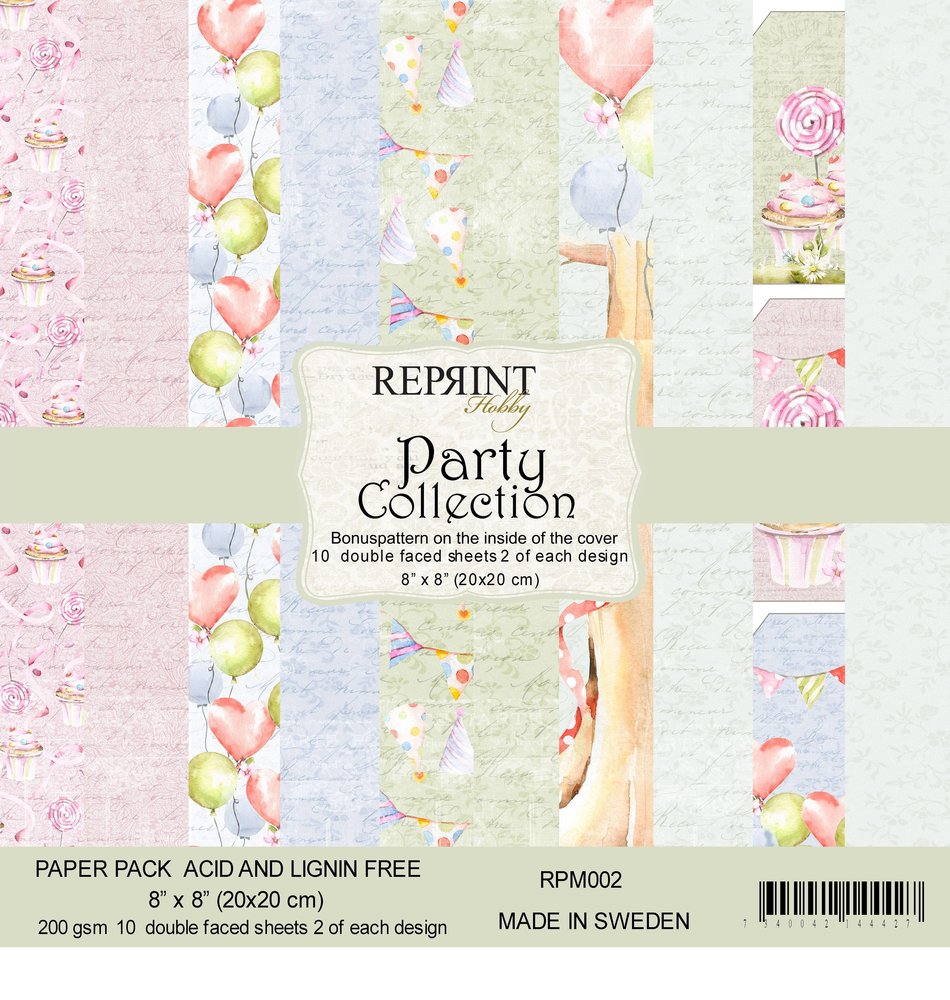 Reprint Party 8x8 Inch Paper Pack (RPM002) (DISCONTINUED) Reprint Party 8x8 Inch Paper Pack (RPM002) (DISCONTINUED)