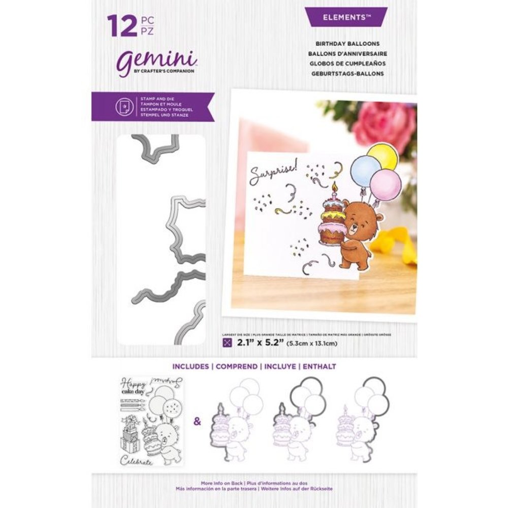 Gemini Birthday Balloons Stamp & Die (GEM-STD-CHRBAL) (DISCONTINUED)