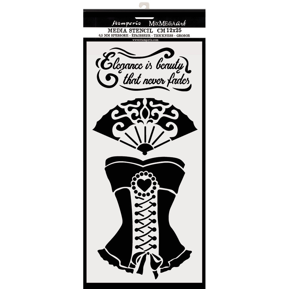 Stamperia Thick Stencil 12x25cm Corset (KSTDL39) (DISCONTINUED) Stamperia Thick Stencil 12x25cm Corset (KSTDL39) (DISCONTINUED)