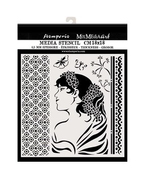 Stamperia Thick Stencil 18x18cm Lady Side (KSTDQ40) (DISCONTINUED)