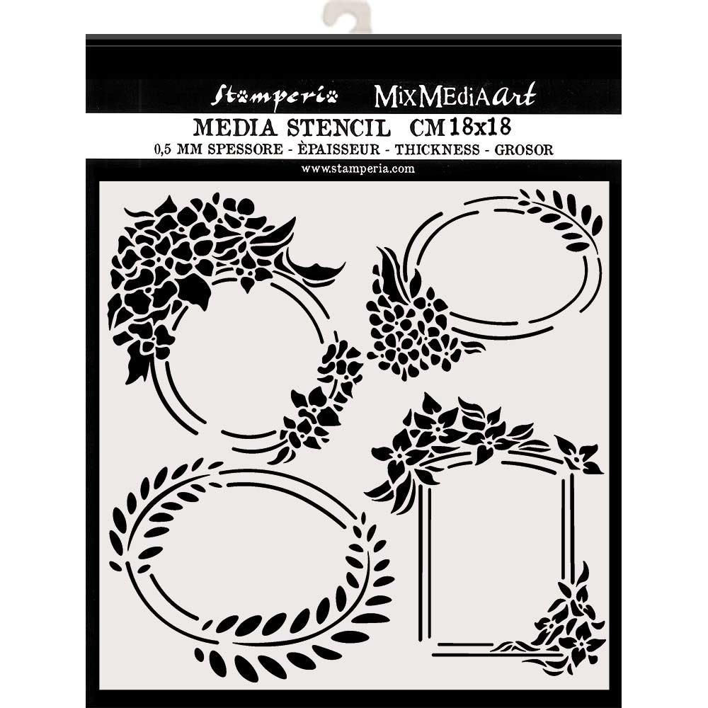 Stamperia Thick Stencil 18x18cm Labels (KSTDQ45) (OUTLET)