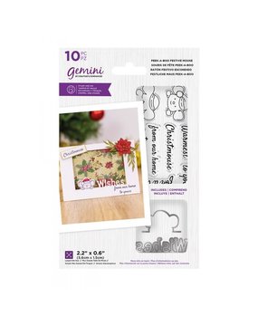 Gemini Peek-A-Boo Festive Mouse Stamp & Die (GEM-STD-PABFMOU) (DISCONTINUED)