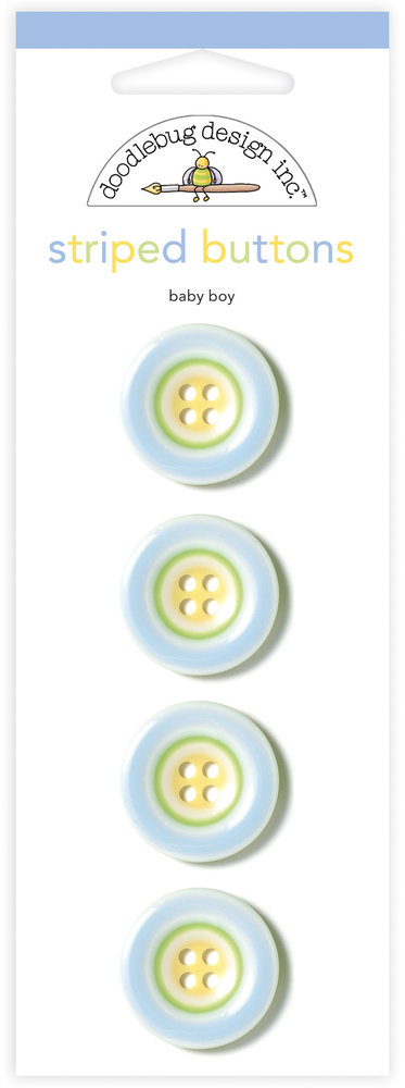 Doodlebug Design Special Delivery Striped Buttons (4pcs) (1318) (DISCONTINUED) Doodlebug Design Special Delivery Striped Buttons (4pcs) (1318) (DISCONTINUED)
