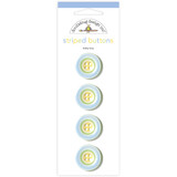 Doodlebug Design Special Delivery Striped Buttons (4pcs) (1318) (DISCONTINUED)