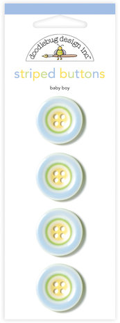 Doodlebug Design Special Delivery Striped Buttons (4pcs) (1318) (DISCONTINUED) Doodlebug Design Special Delivery Striped Buttons (4pcs) (1318) (DISCONTINUED)
