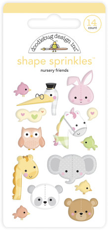 Doodlebug Design Nursery Friends Shape Sprinkles (14pcs) (6758) (DISCONTINUED)