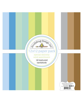Doodlebug Design Special Delivery 12x12 Inch Textured Cardstock Paper Pack (6856) (DISCONTINUED)