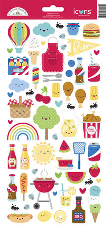 Doodlebug Design Bar-b-cute Icons Stickers (6891) (OUTLET)