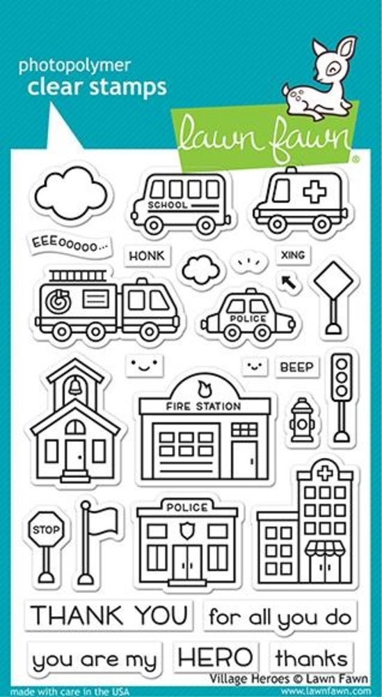 Lawn Fawn Village Heroes Clear Stamps (LF2327) (DISCONTINUED)