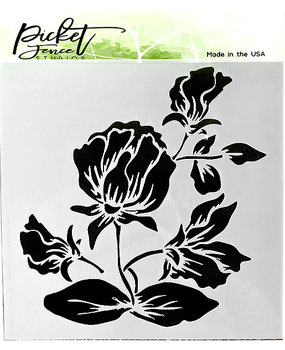 Picket Fence Studios Shading Flower Stencil (SC-189) (OUTLET)