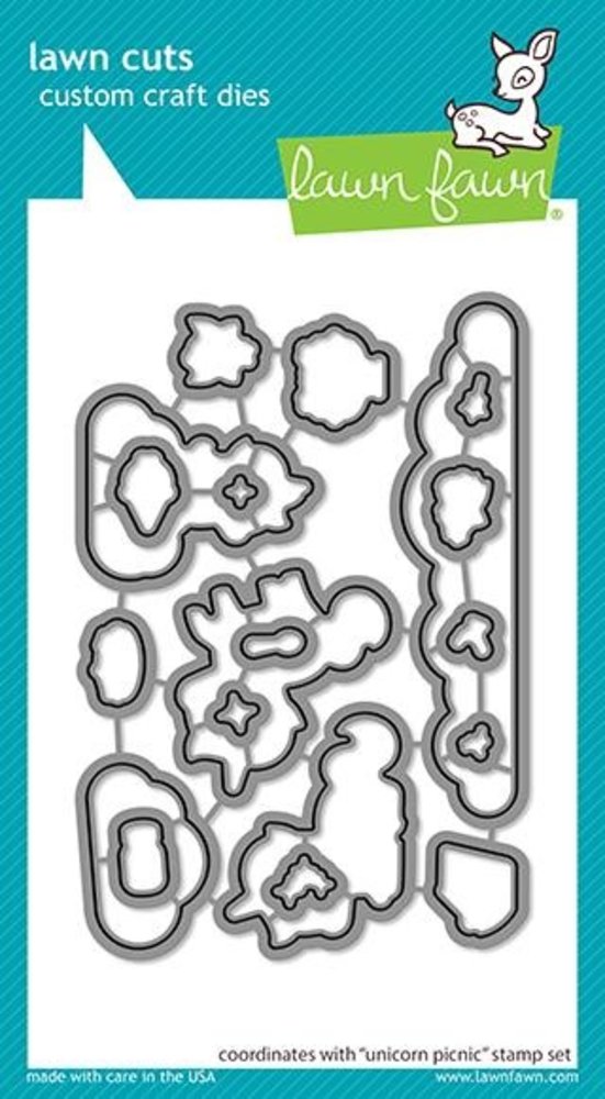 Lawn Fawn Unicorn Picnic Dies (LF2320) (OUTLET) Lawn Fawn Unicorn Picnic Dies (LF2320) (OUTLET)