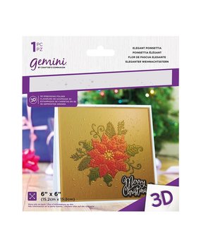 Gemini Elegant Poinsettia 3D Embossing Folder (GEM-EF6-3D-EP) (DISCONTINUED)