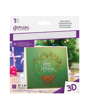 Gemini Rustic Wreath 3D Embossing Folder (GEM-EF6-3D-RW) (DISCONTINUED) Gemini Rustic Wreath 3D Embossing Folder (GEM-EF6-3D-RW) (DISCONTINUED)