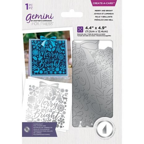 Gemini Merry and Bright Create A Card Foil Stamp Die (GEM-FS-CAC-MEBR) (DISCONTINUED)