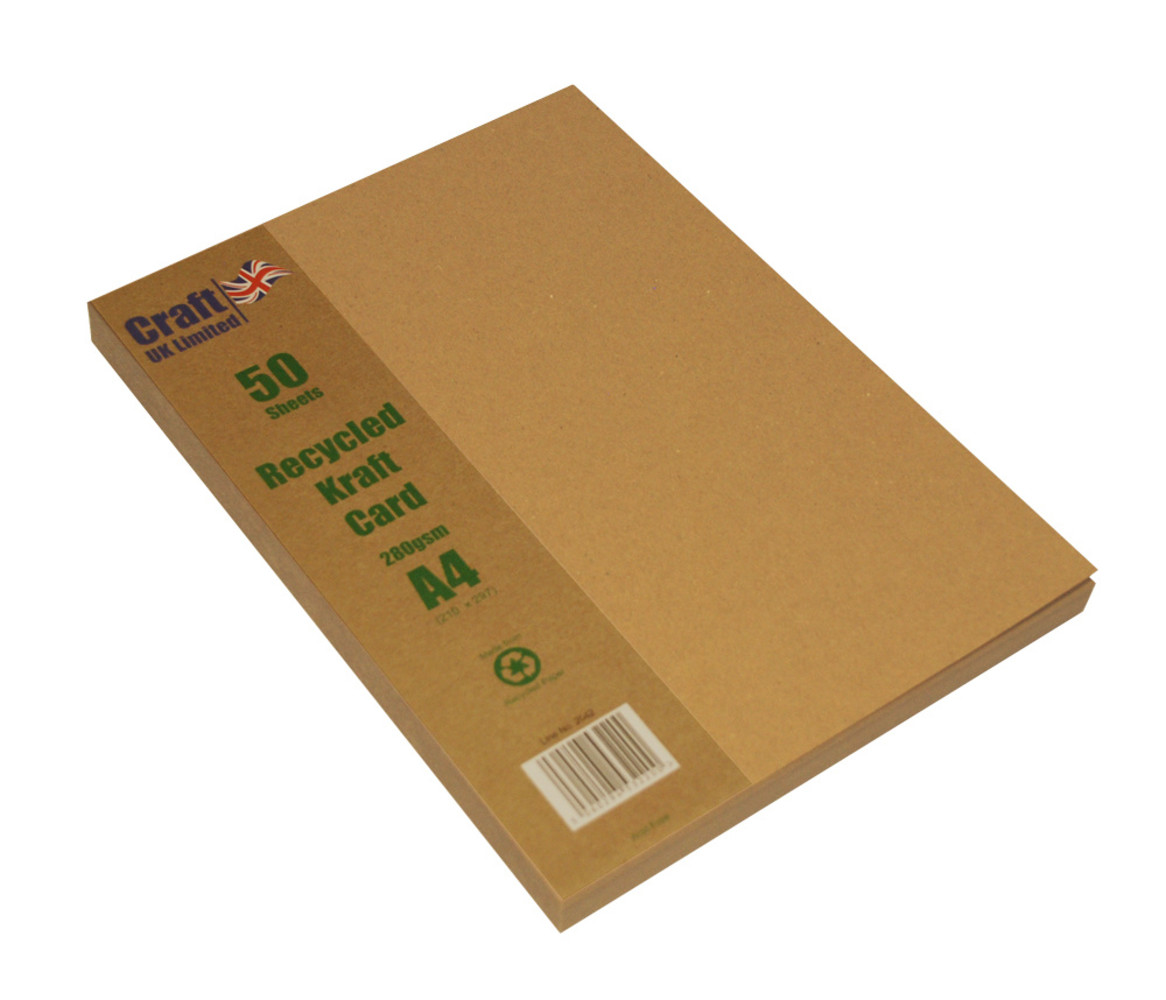 Craft UK Kraft Card A4 Brown Paper Pack (CUK2042)