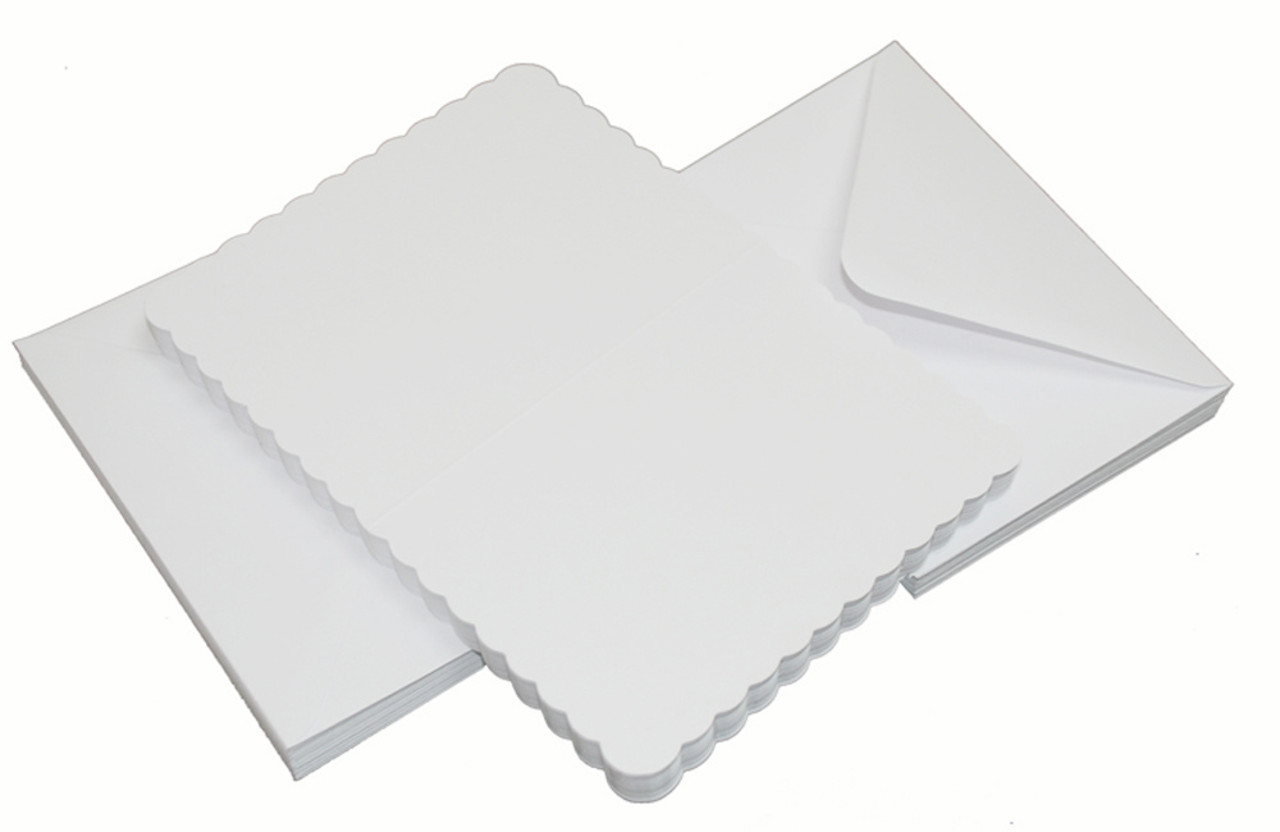 Craft UK Cards & Envelopes 5x7 Inch Scalloped White (CUK835)