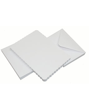 Craft UK Cards & Envelopes C6 Scalloped White (CUK837)