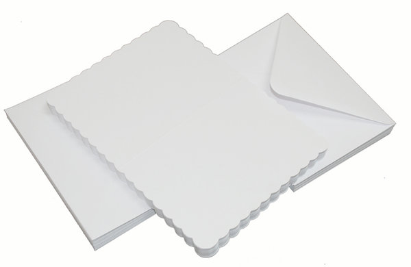 Craft UK Cards & Envelopes C6 Scalloped White (CUK837)