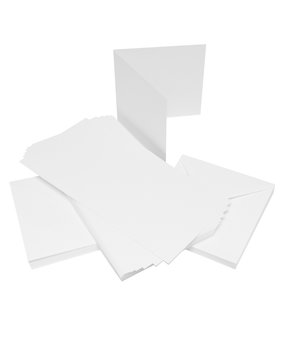 Craft UK Premium Collection Cards & Envelopes 6x6 Inch White Hammered (CUKW101)