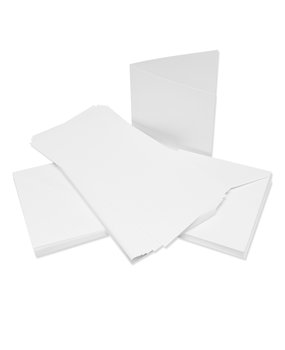 Craft UK Premium Collection Cards & Envelopes 6x6 Inch White Linen (CUKW103)