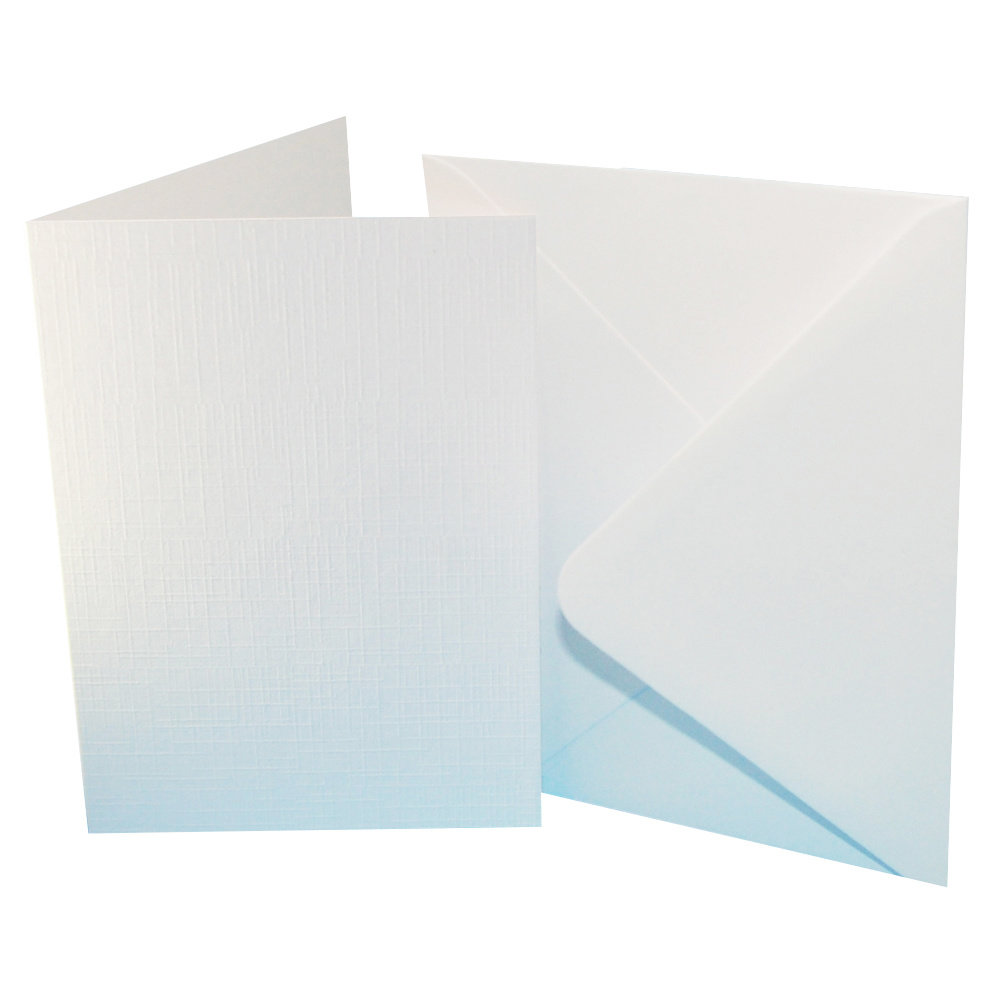 Craft UK Premium Collection Cards & Envelops A6 White Linen (CUKW111)