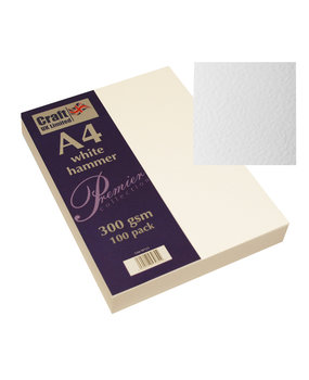Craft UK Premium Collection A4 White Hammered Paper Pack (CUKW121)