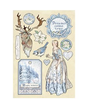 Stamperia Colored Wooden Shapes A5 Magic Winter (KLSP080) (DISCONTINUED)