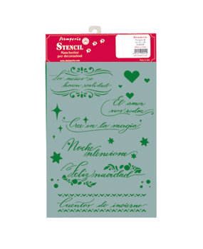 Stamperia Stencil A4 Spanish Quotes (KSG452) (OUTLET)
