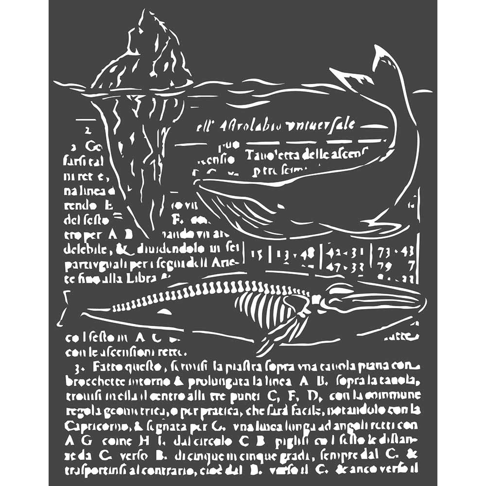 Stamperia Thick Stencil 20x25cm Whale (KSTD056) (DISCONTINUED)