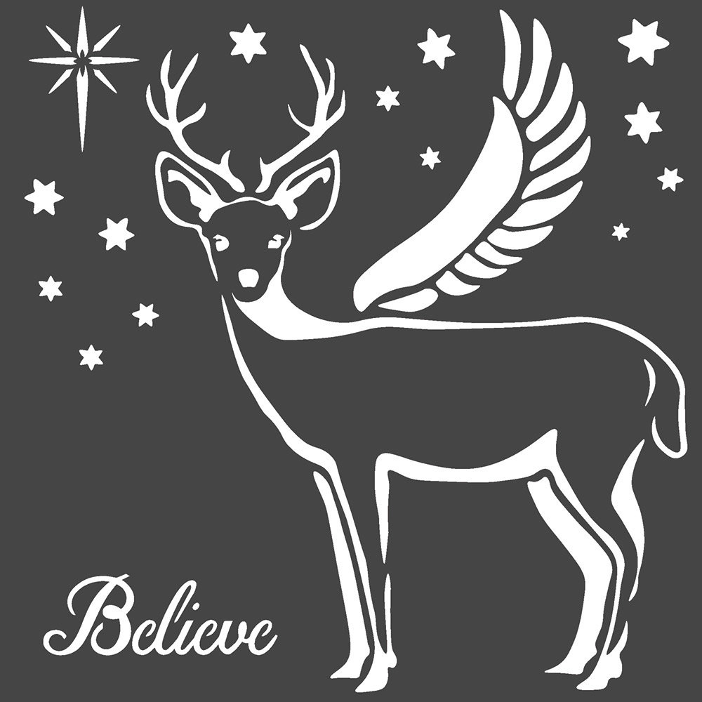 Stamperia Thick Stencil 18x18cm Deer (KSTDQ48) (DISCONTINUED)