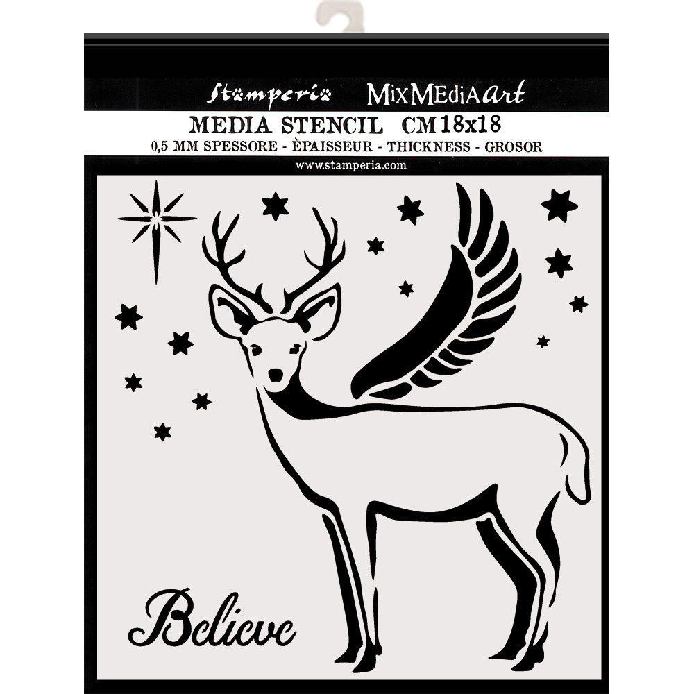 Stamperia Thick Stencil 18x18cm Deer (KSTDQ48) (DISCONTINUED)