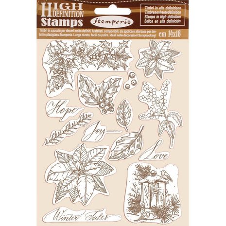 Stamperia Natural Rubber Stamp Poinsettia (WTKCC170) (DISCONTINUED)