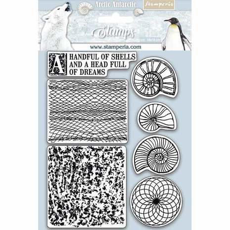 Stamperia Natural Rubber Stamp Arctic Antarctic Shells (WTKCC177) (DISCONTINUED) Stamperia Natural Rubber Stamp Arctic Antarctic Shells (WTKCC177) (DISCONTINUED)