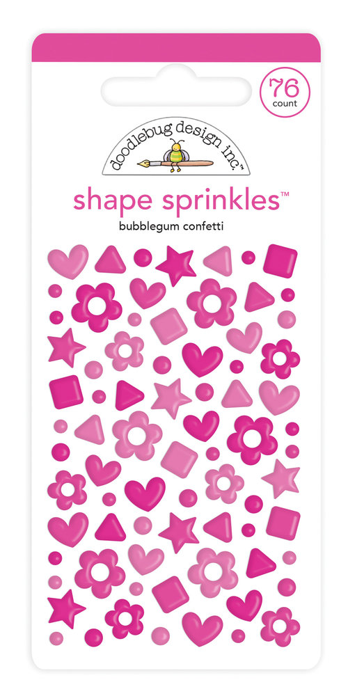 Doodlebug Design Bubblegum Confetti Shape Sprinkles (76pcs) (6703) (DISCONTINUED)