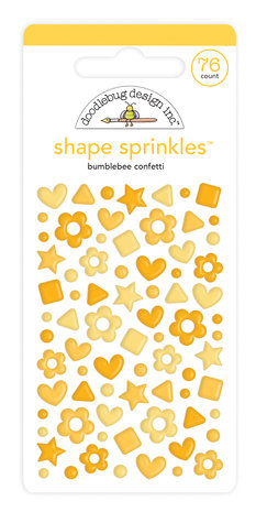 Doodlebug Design Bumblebee Confetti Shape Sprinkles (76pcs) (6706) (DISCONTINUED)