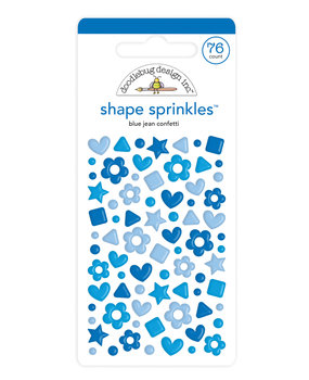 Doodlebug Design Blue Jean Confetti Shape Sprinkles (76pcs) (6709) (DISCONTINUED)
