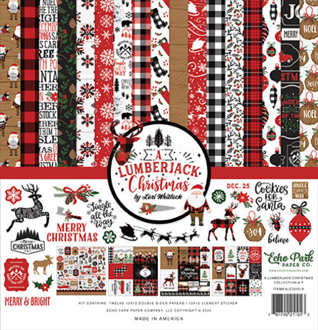 Echo Park A Lumberjack Christmas 12x12 Inch Collection Kit (ALC220016) (DISCONTINUED)